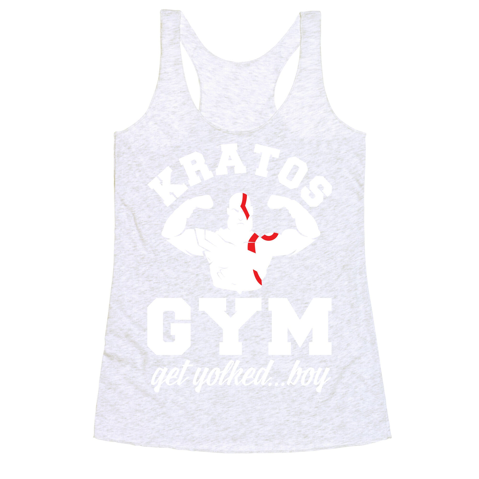 Kratos Gym Get Yolked Boy Racerback Tank